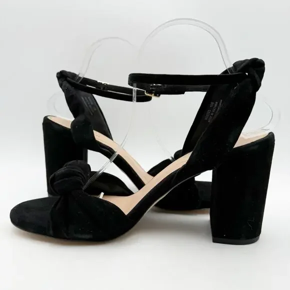 Cole Haan Womens Kaycee Knotted Heel Sandal US 10 B Black Suede EUC